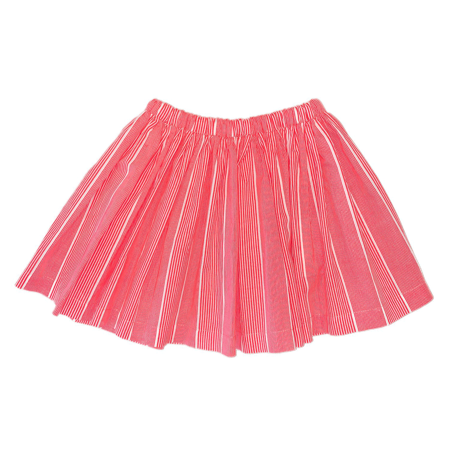 Corail Woven Stripes Skirt Coral